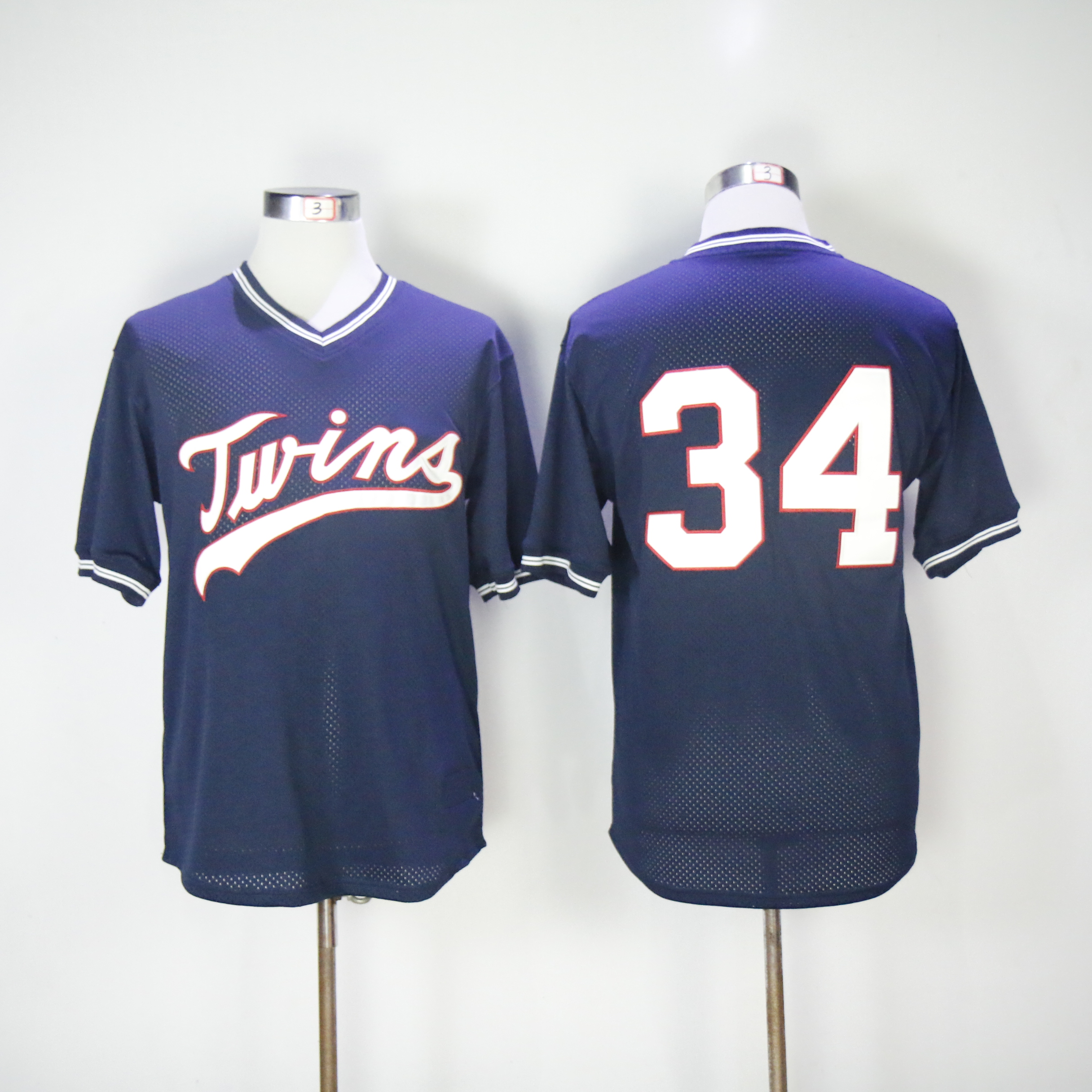 Men Minnesota Twins #34 Puckett Blue Throwback MLB Jerseys->minnesota twins->MLB Jersey